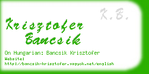 krisztofer bancsik business card